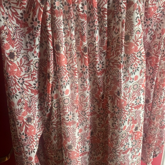 Talbots transition fall peach pink nude brown Women's almost tunic length top - Picture 3 of 10